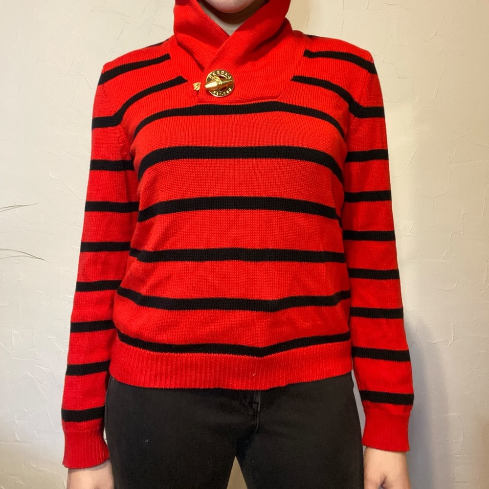 Ralph Lauren Nautical Black & Red Sweater